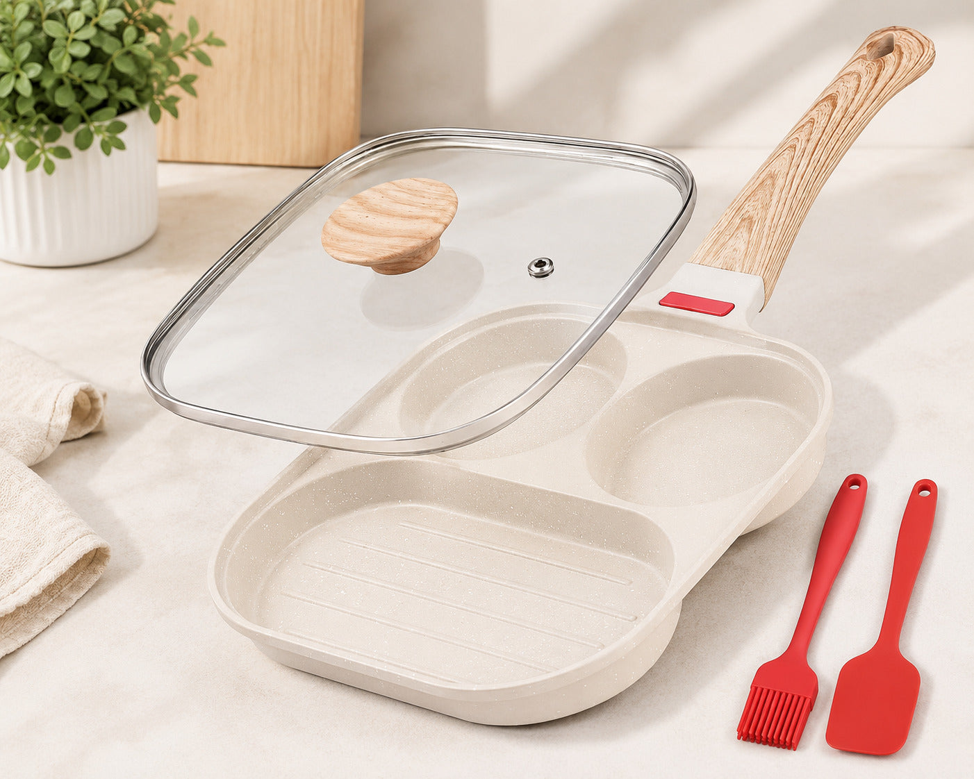3-in-1 Divided Non-Stick Pan
