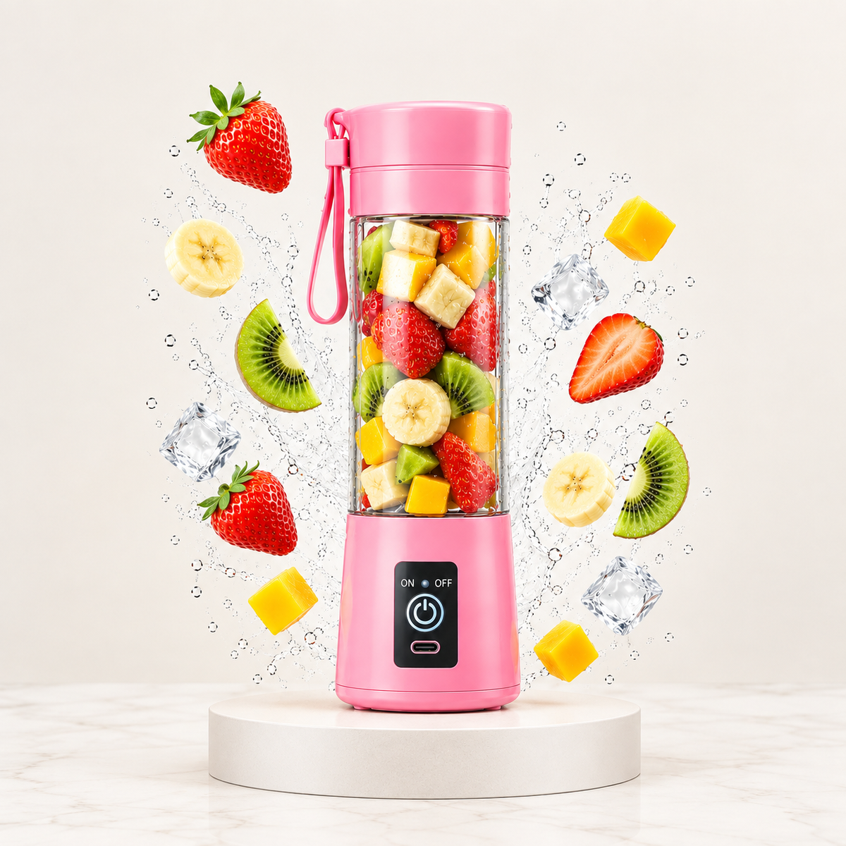 Portable 6-Blade USB Rechargeable Juicer Blender for Fresh Drinks